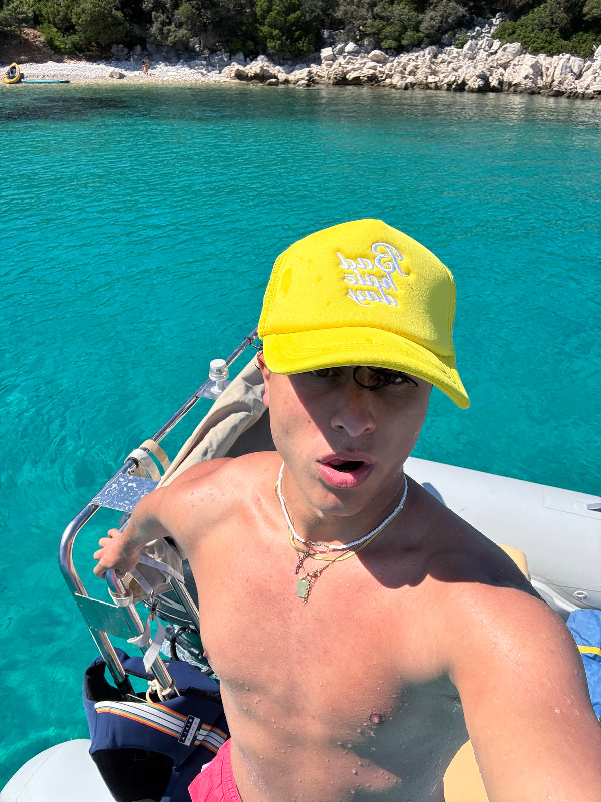 "Bad hair day" Yellow Trucker Hat