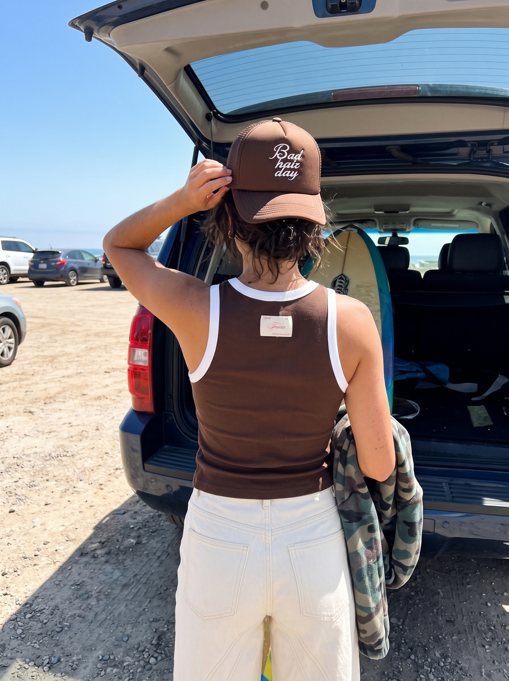 "Bad hair day" Brown Trucker Hat