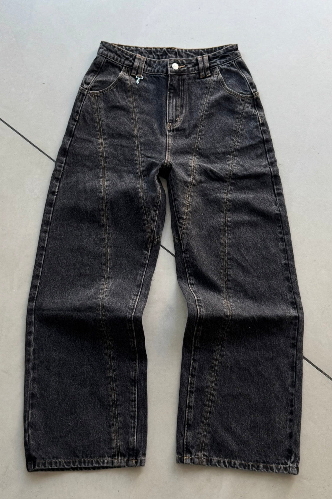 Black Washed Denim Pants