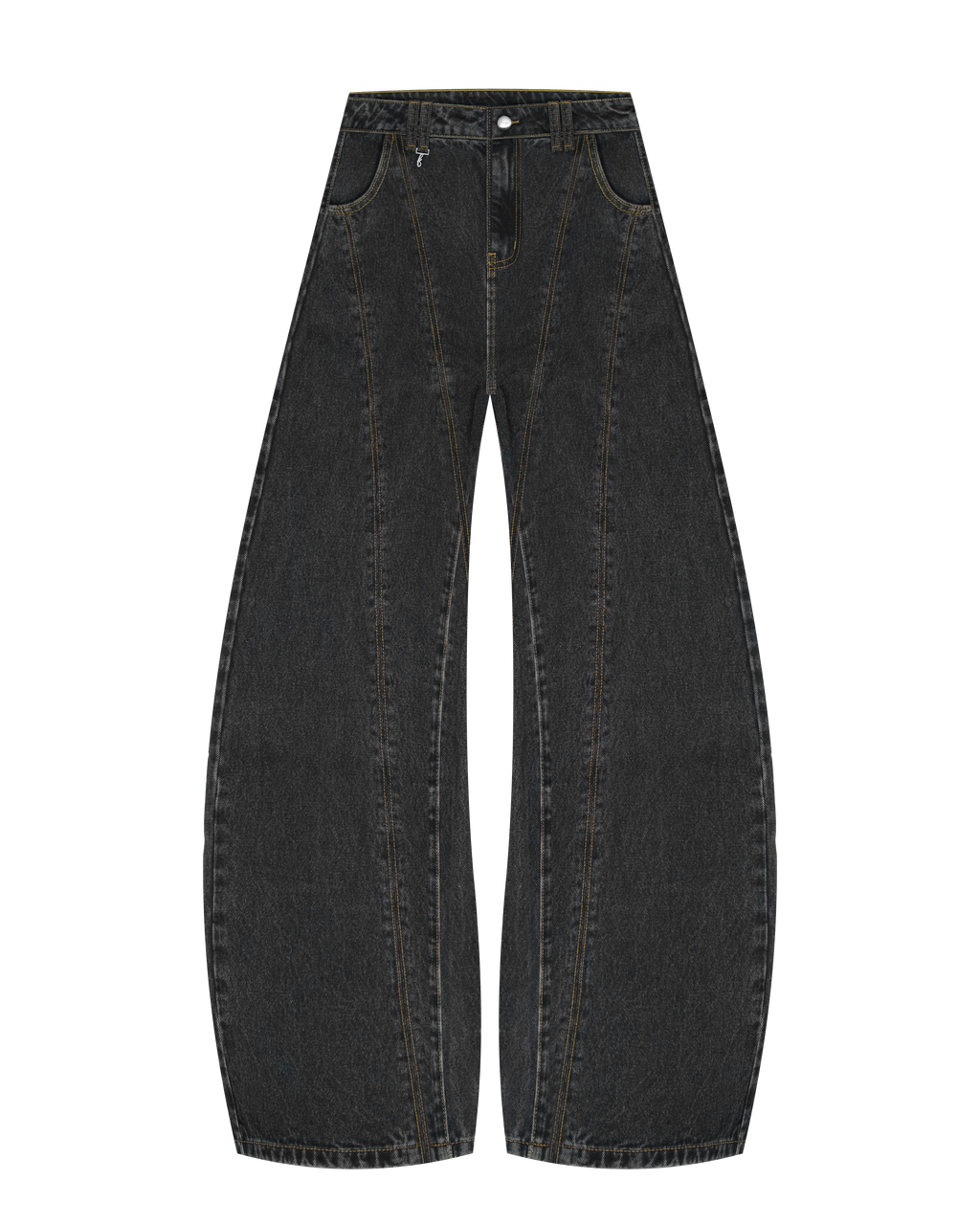 Black Washed Denim Pants
