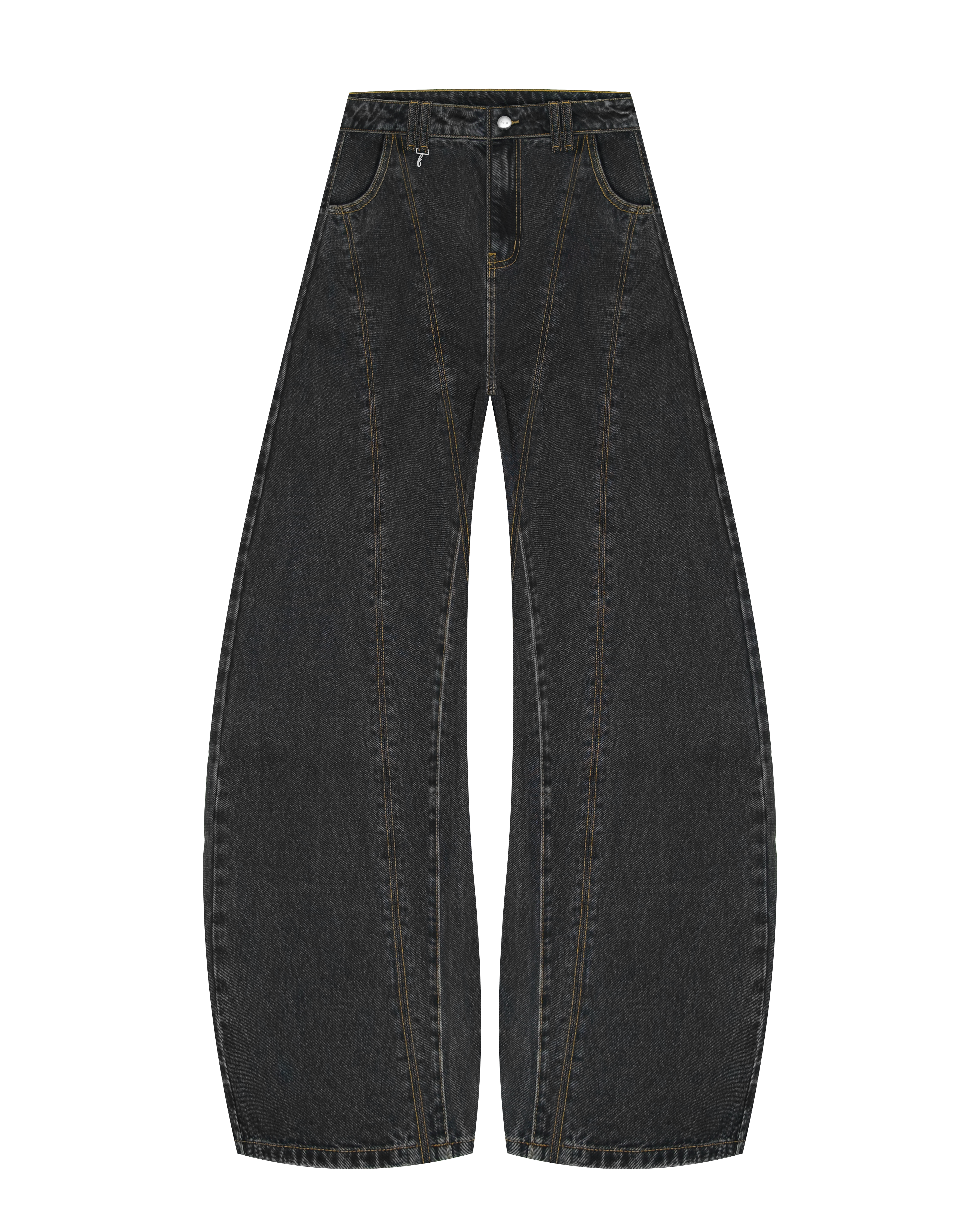 Black Washed Denim Pants