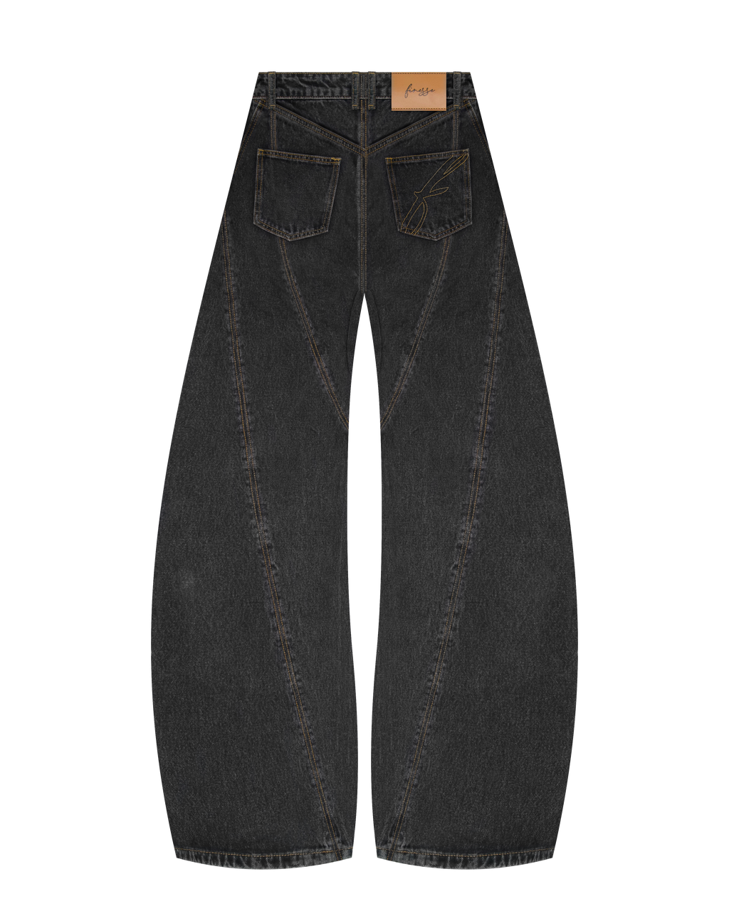 Black Washed Denim Pants