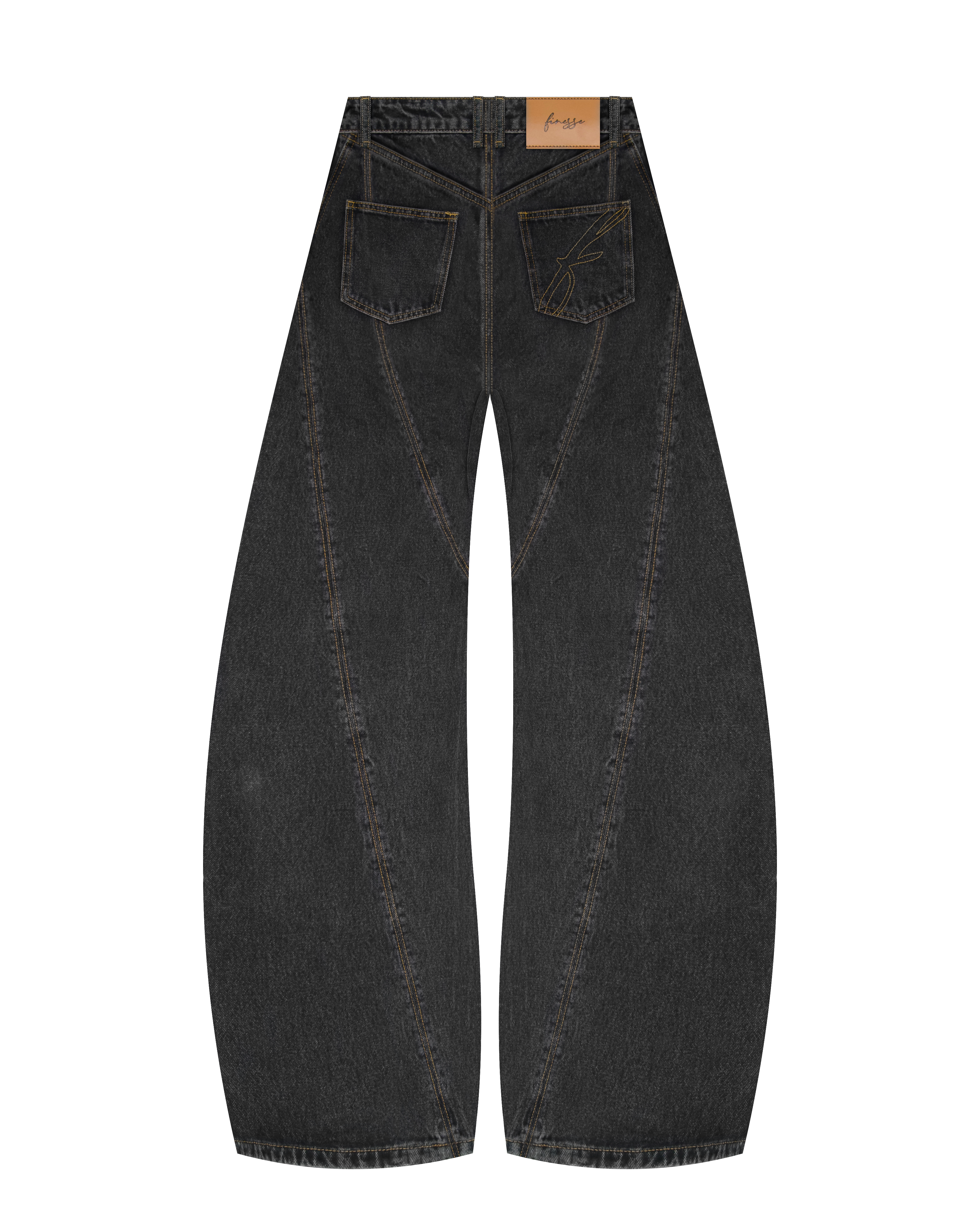 Black Washed Denim Pants