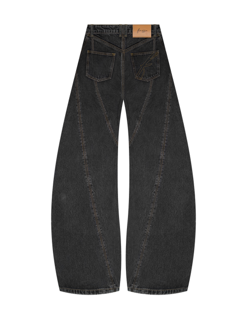 Black Washed Denim Pants