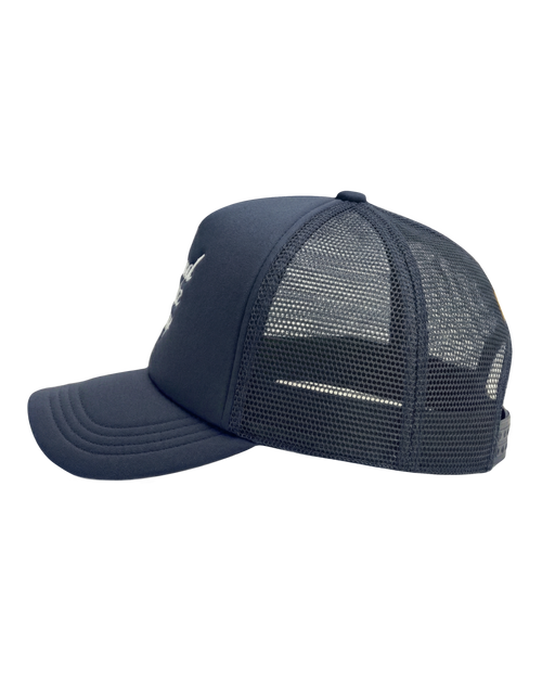 "Bad hair day" Blue Trucker Hat